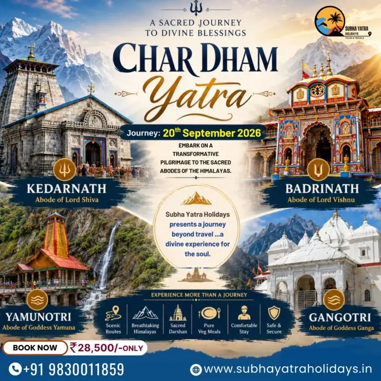 Char Dham tour (Standard accommodation) Duration of Packages : 16 days